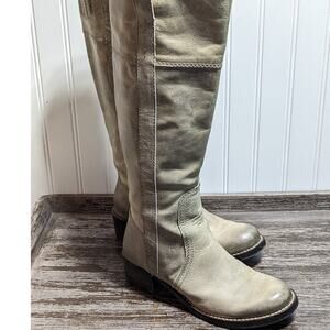 Lucky Brand Hibiscus Destressed Tall Riding Leather Boots  Size 6M